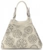 Bőr táska shopper bag Vittoria Gotti bézs V8913